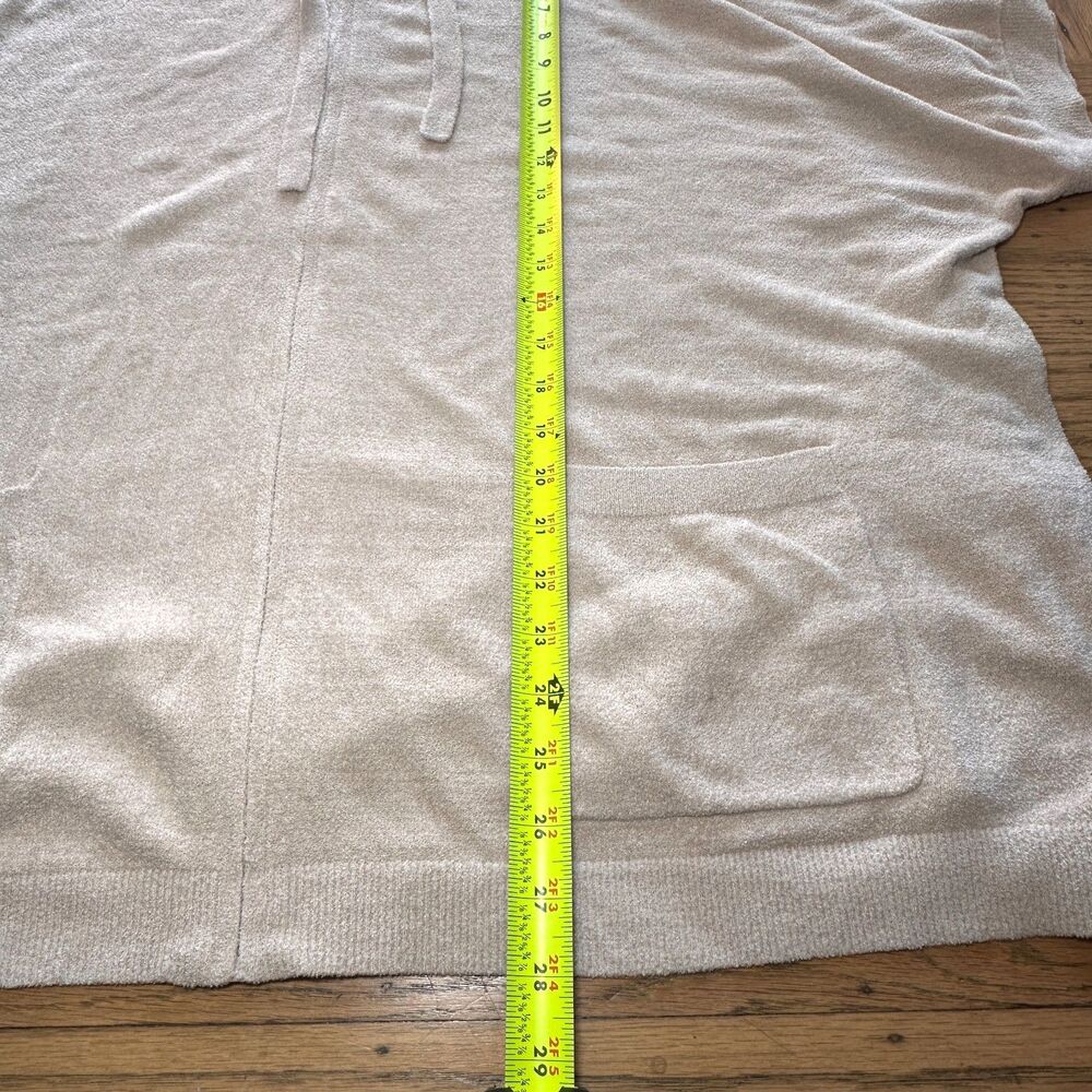 Barefoot Dreams Cozychic Ultra Lite Short Sleeve Zip Up‎ Hoodie Almond Size L/XL - Picture 7 of 8